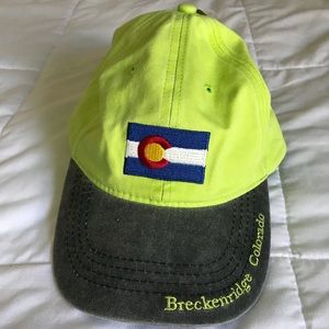 Lime green/gray Colorado baseball cap
